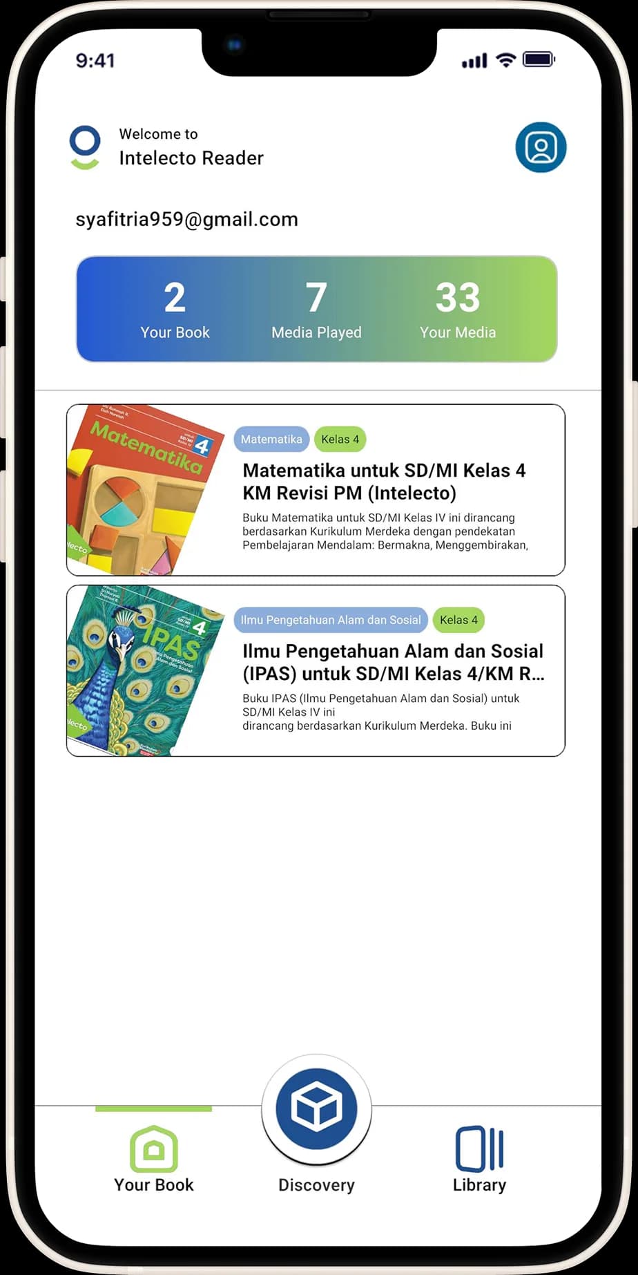 Intelecto Reader pada ponsel
